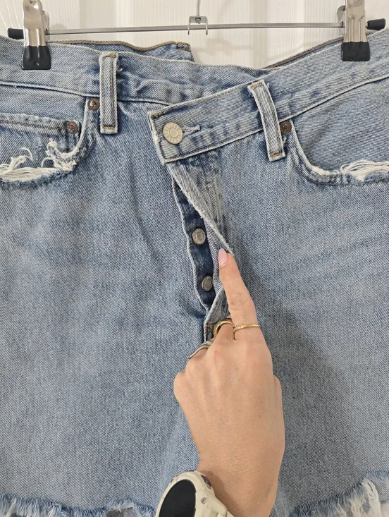 Agolde Criss Cross Denim Shorts In Symbol Size 26 - Picture 6 of 9